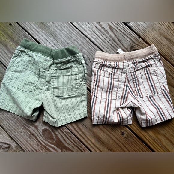 Baby toddler infant 18m Cat & Jack Gray Shirt and Striped Shorts Set - Picture 2 of 9